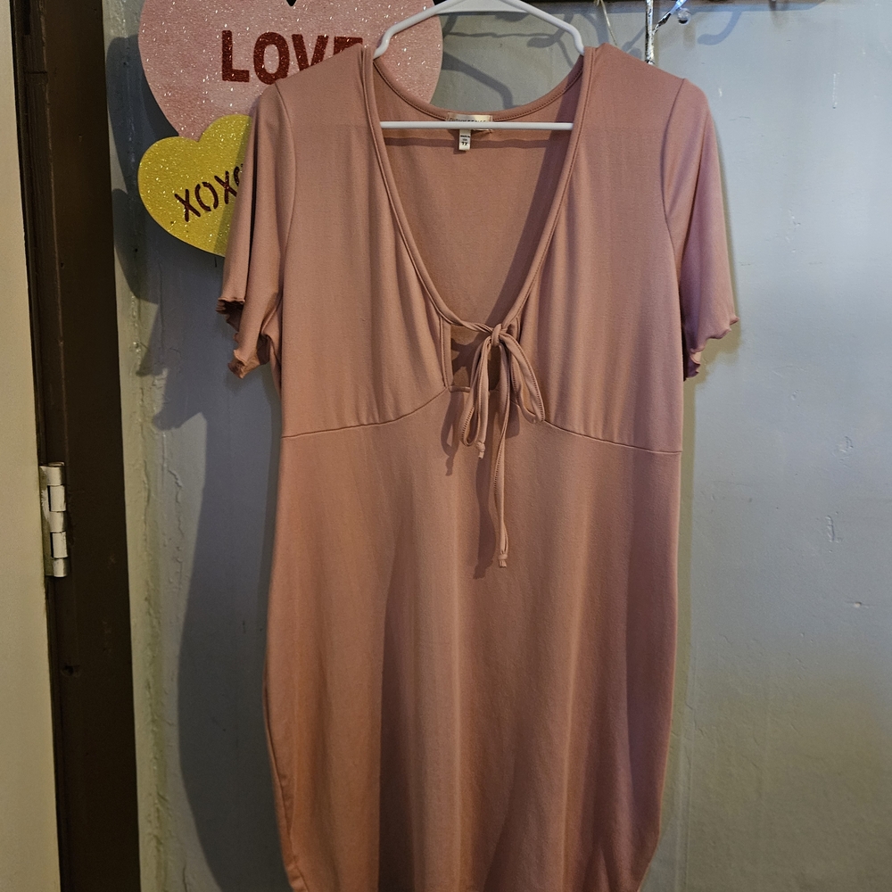 Elegant Pink Midi Dress Sz1X
